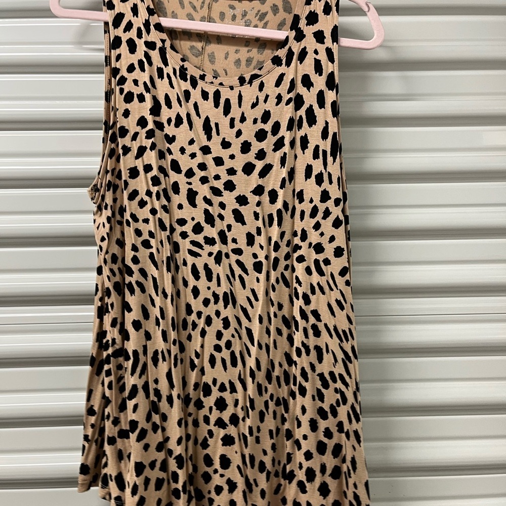 Apt. 9 Tan and Black Animal Print Tank Size XL - Picture 2 of 5